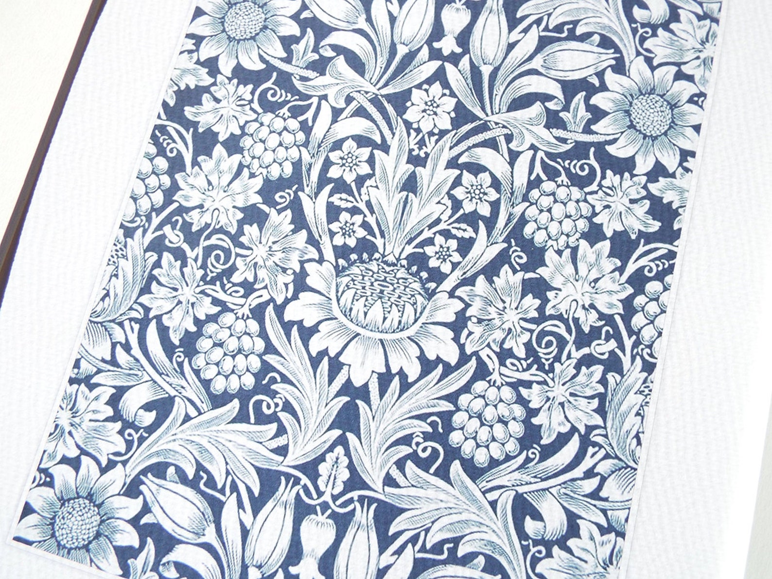 William Morris Navy Blue Botanical Wallpaper Pattern 1 - Etsy