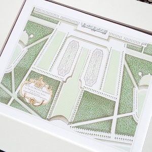 Detalhe da planta do jardim antigo francês do Château de Petit-Bourg 6 Impressão de arquivo em papel aquarela