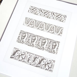Architectural Print of Decorative Architectural Detail in Sepia 7 on Watercolor Paper