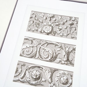Architectural Print of Decorative Architectural Detail in Sepia 1 on Watercolor Paper