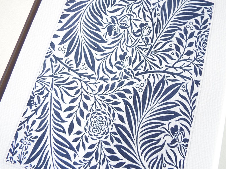 William Morris Navy Blue Botanical Wallpaper Pattern 4 Etsy