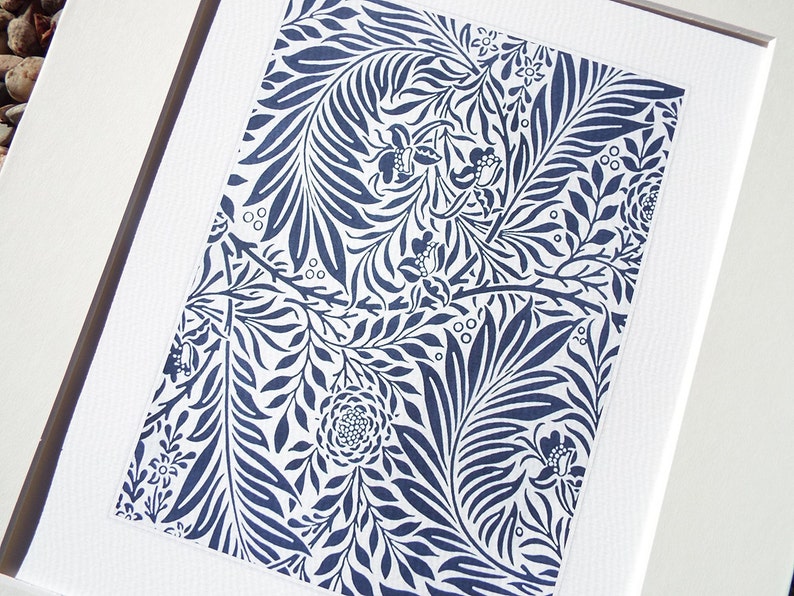 William Morris Navy Blue Botanical Wallpaper Pattern 4 - Etsy