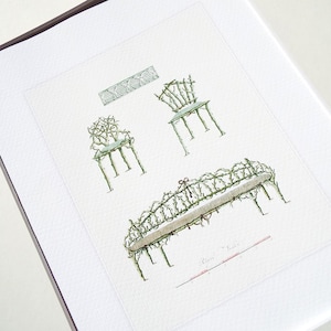 Celadon Green Faux Bois Twig Garden Furniture Archival Quality Print