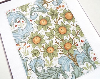 William Morris Botanical Wallpaper Pattern 5 Archival Quality Print on Watercolor Paper