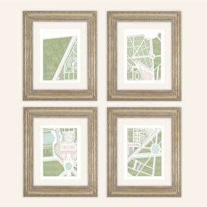 Antique French Garden Plan Print Set: Petit Trianon, Versailles (Watercolor Paper)