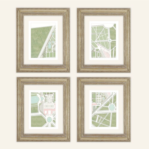 French Antique Garden Plan Detail of Château De Petitbourg 4 Etsy