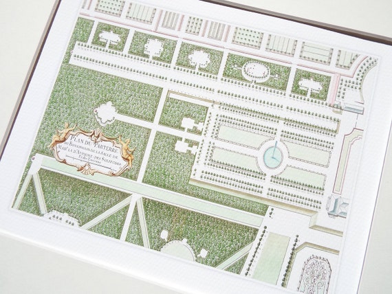 French Antique Garden Plan Detail Of Chateau De Petit Bourg 1 Etsy Hong Kong