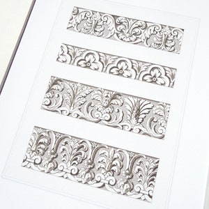 Architectural Print of Decorative Architectural Detail in Sepia 9 on Watercolor Paper