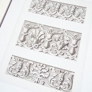 Architectural Print of Decorative Architectural Detail in Sepia 6 on Watercolor Paper