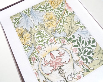 William Morris Botanical Wallpaper Pattern 1 Archival Quality Print on Watercolor Paper