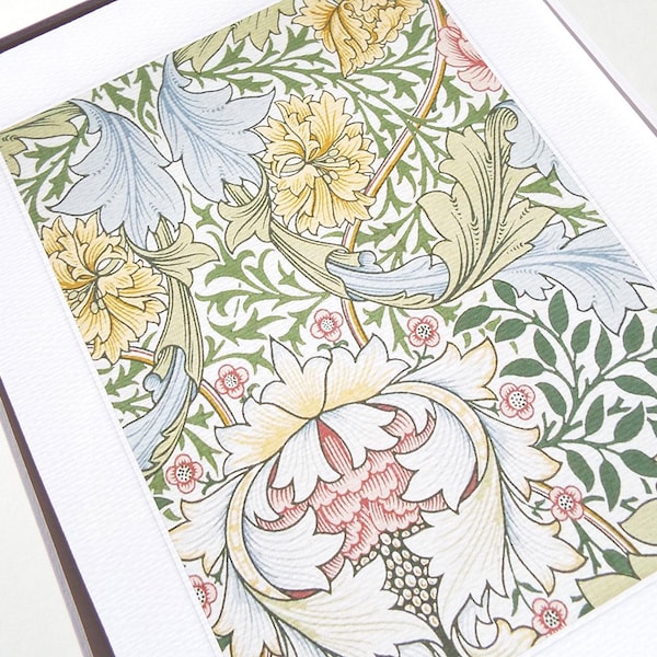 William Morris Botanical Wallpaper Pattern 1 Archival Quality Print on Watercolor Paper