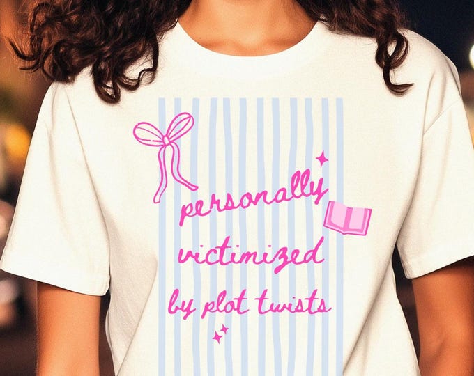 Featured listing image: Plot Twists Bookworm Tee Shirt | Stripes Romance Book Lover Book Club T-shirt