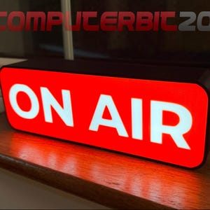 Panneau lumineux « À L'ANTENNE », caisson lumineux LED vintage, panneau USB, radio de studio, contrôle de diffusion en direct - Télécommande en option