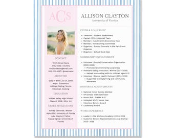CV-sjabloon studentenvereniging met foto | CV en sollicitatiebrief van studentenvereniging | Rush CV-sjabloon | PNM-cv | Blauw en roze