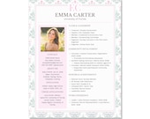 Sorority Resume Template with Photo, Editable Resume and Cover Letter for Sorority Recruitment, Rush Resume Template, Feminine Floral