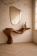Sculptural Walnut Console Table, Organic Modern Freeform Hallway Table product logo