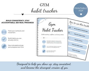 Gym Habit Tracker Printable | Weekly Fitness Planner, Workout Log (PDF)