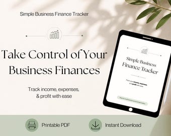 Small Business Finance Tracker | Income, Expense, Profit Planner (PDF Download)