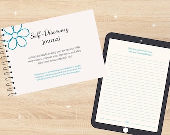 Self Discovery Journal Prompts Printable PDF | 100 Guided Prompts for Purpose, Clarity, Growth