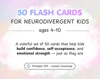 Neurodivergent Kids Affirmation Cards | 50 Positive Affirmations for ADHD, Autism (PDF Download)