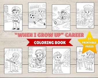 Kids Career Coloring Book | 37 "When I Grow Up" Pages (Digital Download)