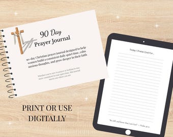 90-Day Christian Prayer Journal for Women | Anxiety, Overthinking Devotional (KJV)