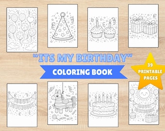 Birthday Coloring Book for Kids | 39 Fun Party Pages (Digital Download)
