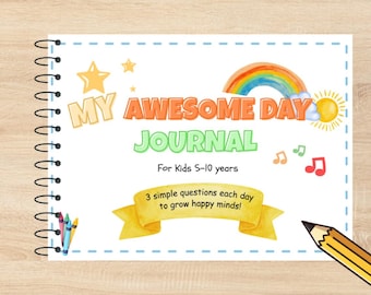 Kids Daily Reflection Journal | 5 Minute Gratitude & Feelings (PDF Download)