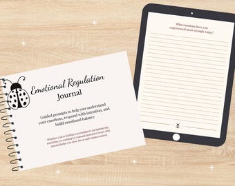 Emotional Regulation Journal Prompts | Anxiety, Triggers, Self Reflection (Printable PDF)