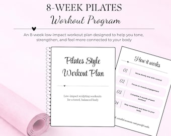 8-Week Pilates Workout Plan | Low-Impact Sculpting Program (Digital Download)
