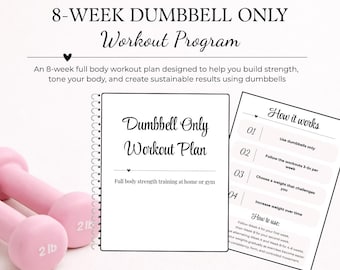 8 Week Dumbbell Workout Plan | Full Body Strength Training Program (Printable)