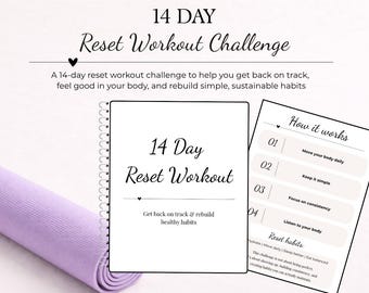 14 Day Workout Reset Challenge | Beginner Habit Builder Printable (Digital Download)