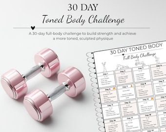 30 Day Toned Body Workout Plan | Full Body Fitness Challenge (Printable)