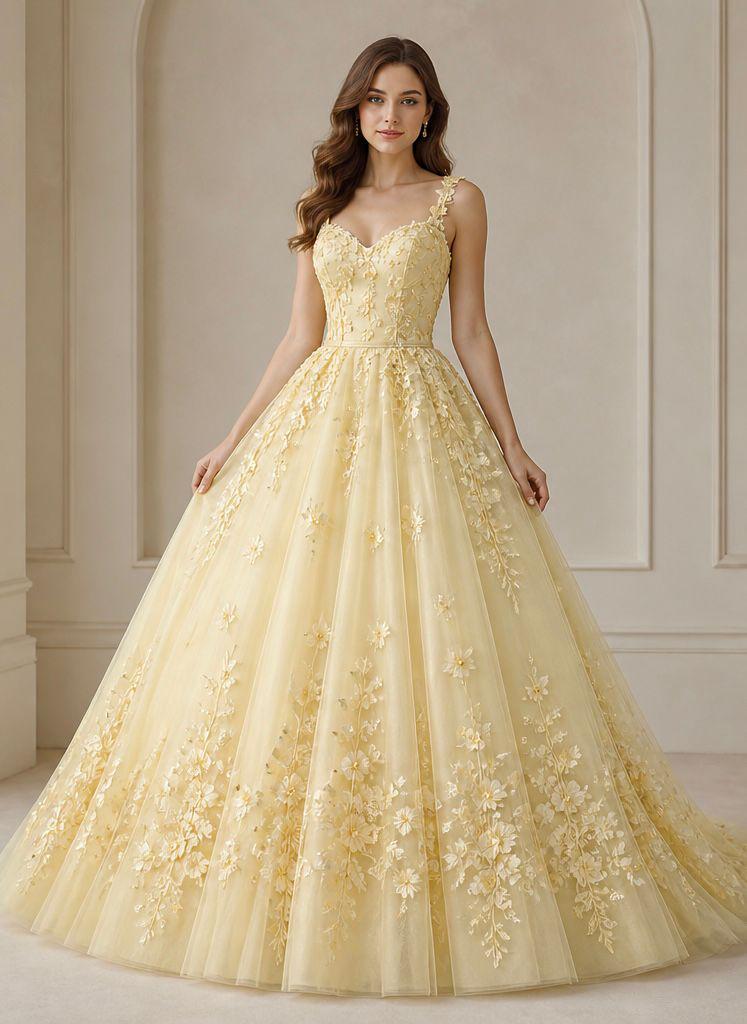 Yellow Princess Gown - Etsy