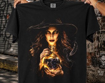 Witch Potion Halftone PNG, Dark Gothic Witch Magic Elixir, Halloween Witchcore Design | DTF Transfer | Digital Download
