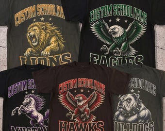 Custom 50's Vintage School Mascot PNG | DTF and DTG Design | Personalized Team Mascot Shirt | Custom Football Mascot | Digital Download