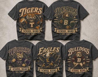Custom School Mascot PNG, Personalized Vintage Halftone Team Spirit Design