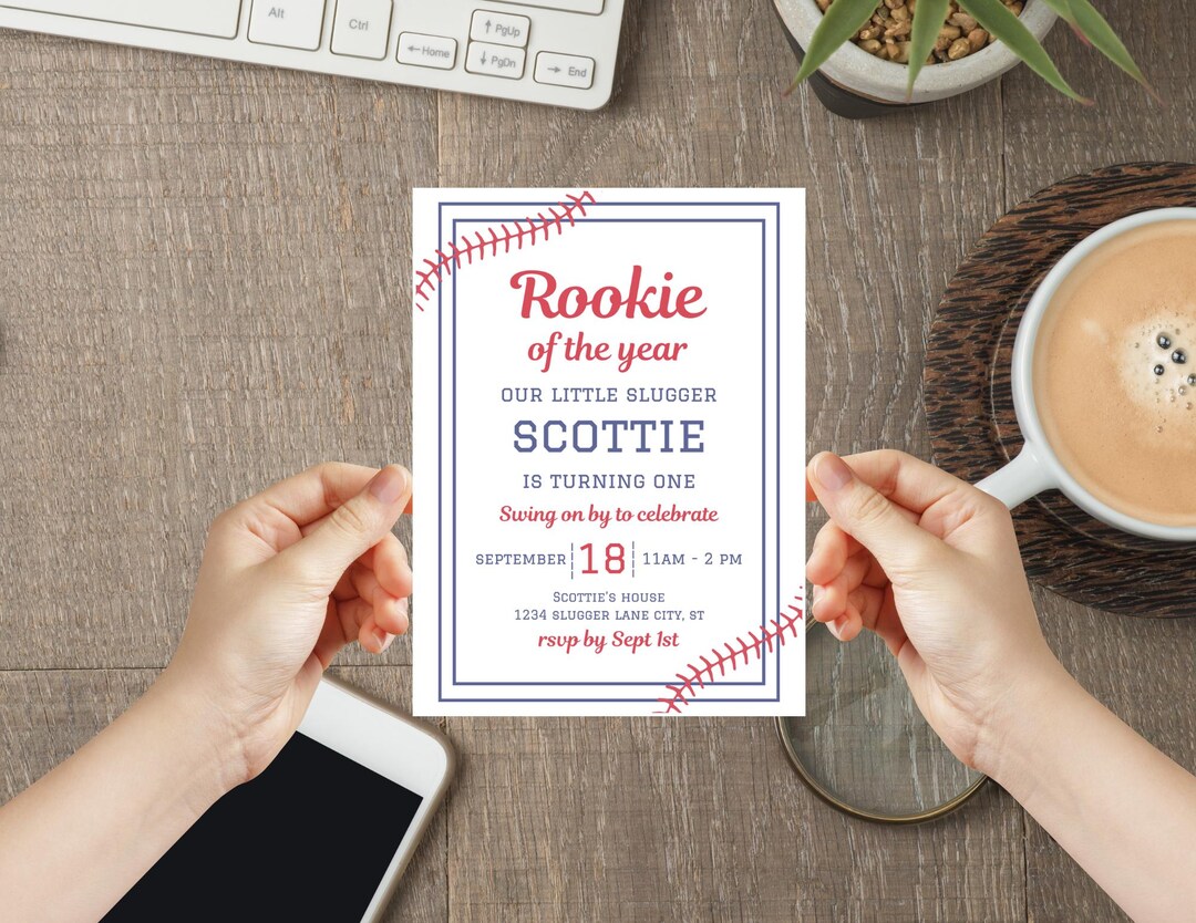 Rookie of the Year Birthday Invitation | Digital Template - Etsy