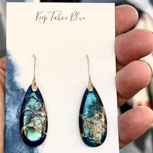 Blue Jasper Stone Earrings/ Handmade Gift