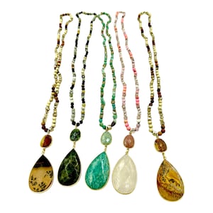 Gemstone Necklace/ Handmade Necklace/ Beaded Necklace