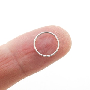 22 Gauge Sterling Silver Nose Hoop, Argentium Silver Nose Ring