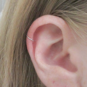Surgical Steel Cartilage Hoop Earring, 24 Gauge Stainless Steel Helix Piercing