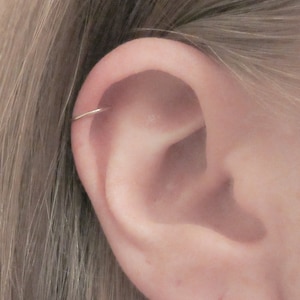 14K Rose Gold Filled Helix Piercing, 20 Gauge Rose Gold Huggie Hoop