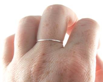 Skinny Silver Stacking Ring, Thin Sterling Silver Ring