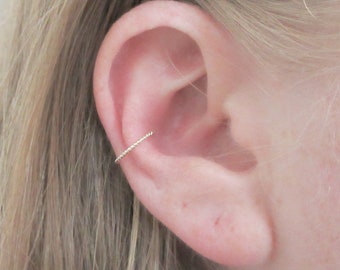 Gold Braided Wire Ear Cuff, 14K Gold Fill Faux Conch Piercing