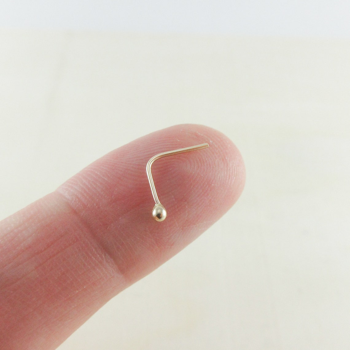Solid Gold Nose Stud 10K Yellow Gold 24 Gauge Ball End Nose Etsy