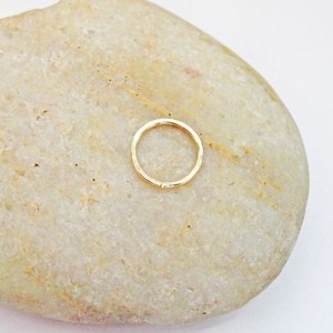 18 Gauge Hammered Gold Cartilage Earring, 14K Gold Fill Conch Hoop image 4