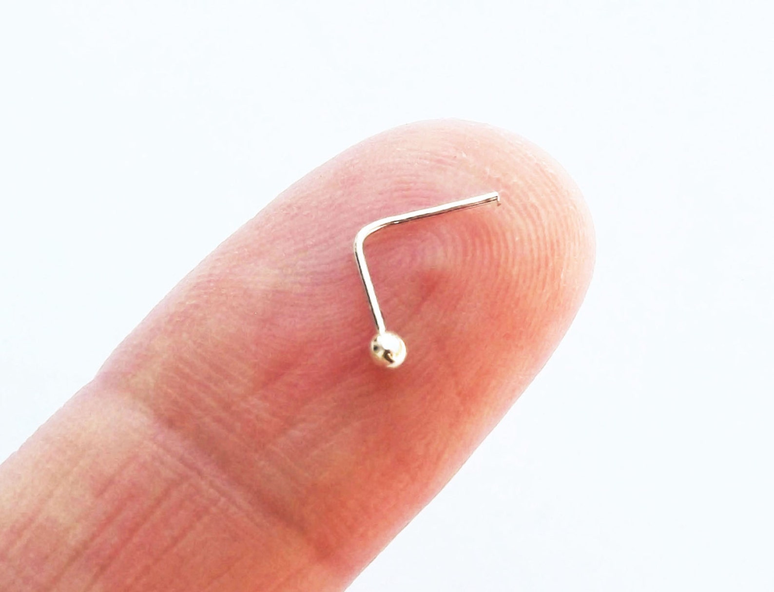 Pure Silver 24 Gauge Ball End Nose Stud Thin and Delicate Etsy