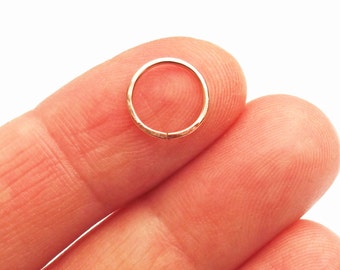 14K Rose Gold Fill Hammered Cartilage Earring, 18 Gauge Gold Helix Hoop