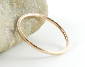 Thin Gold Wedding Band, 14K Gold Fill Ring